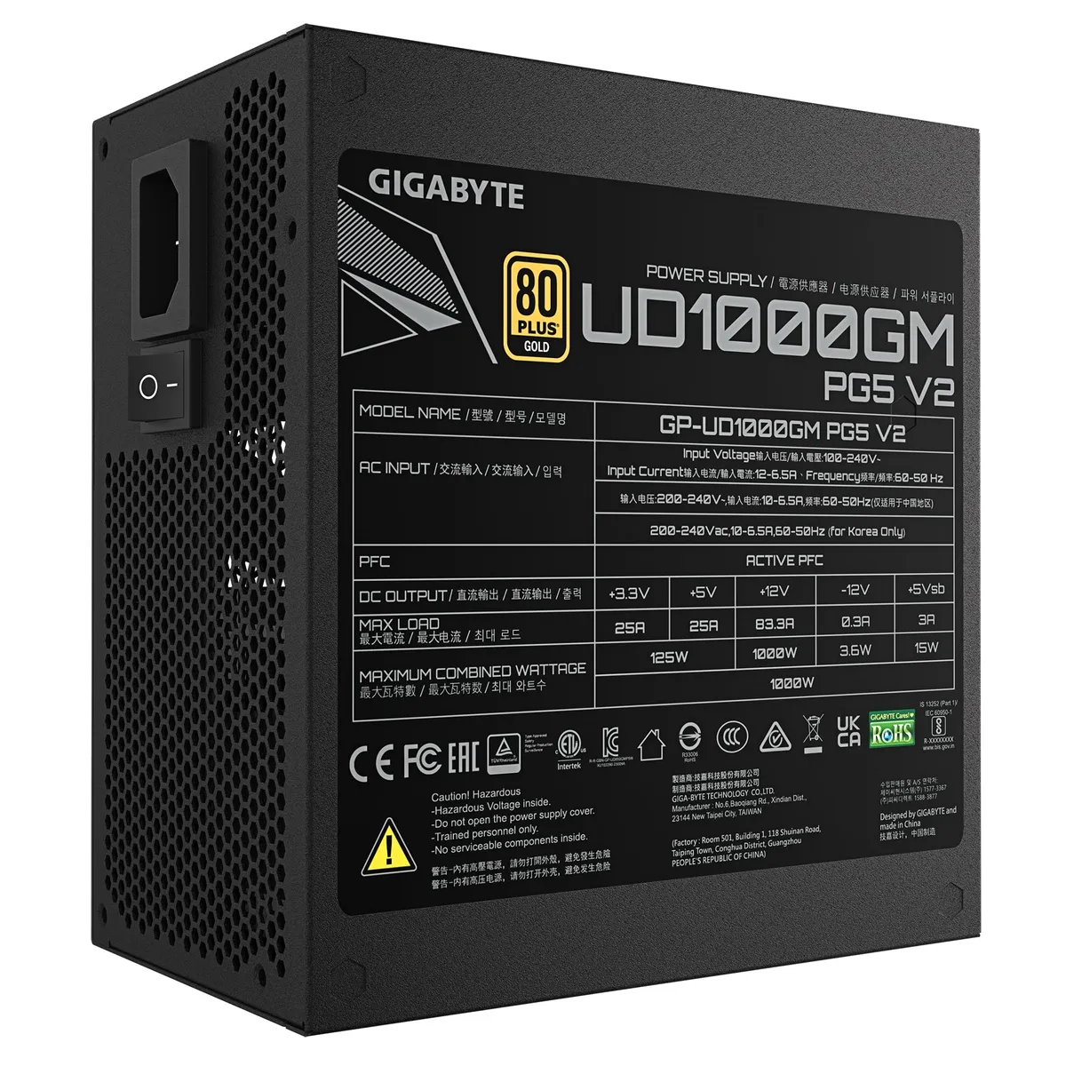 Блок живлення Gigabyte GP-UD1000GM PG5 V2 1000W - мініатюра 5