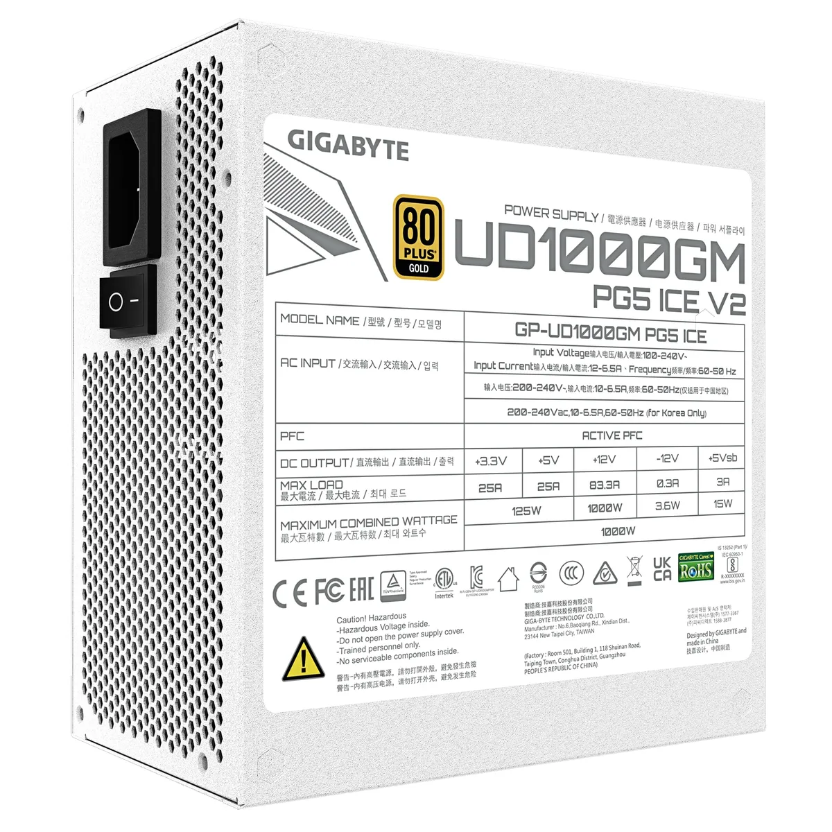 Блок живлення Gigabyte GP-UD1000GM PG5 V2 ICE 1000W - мініатюра 5