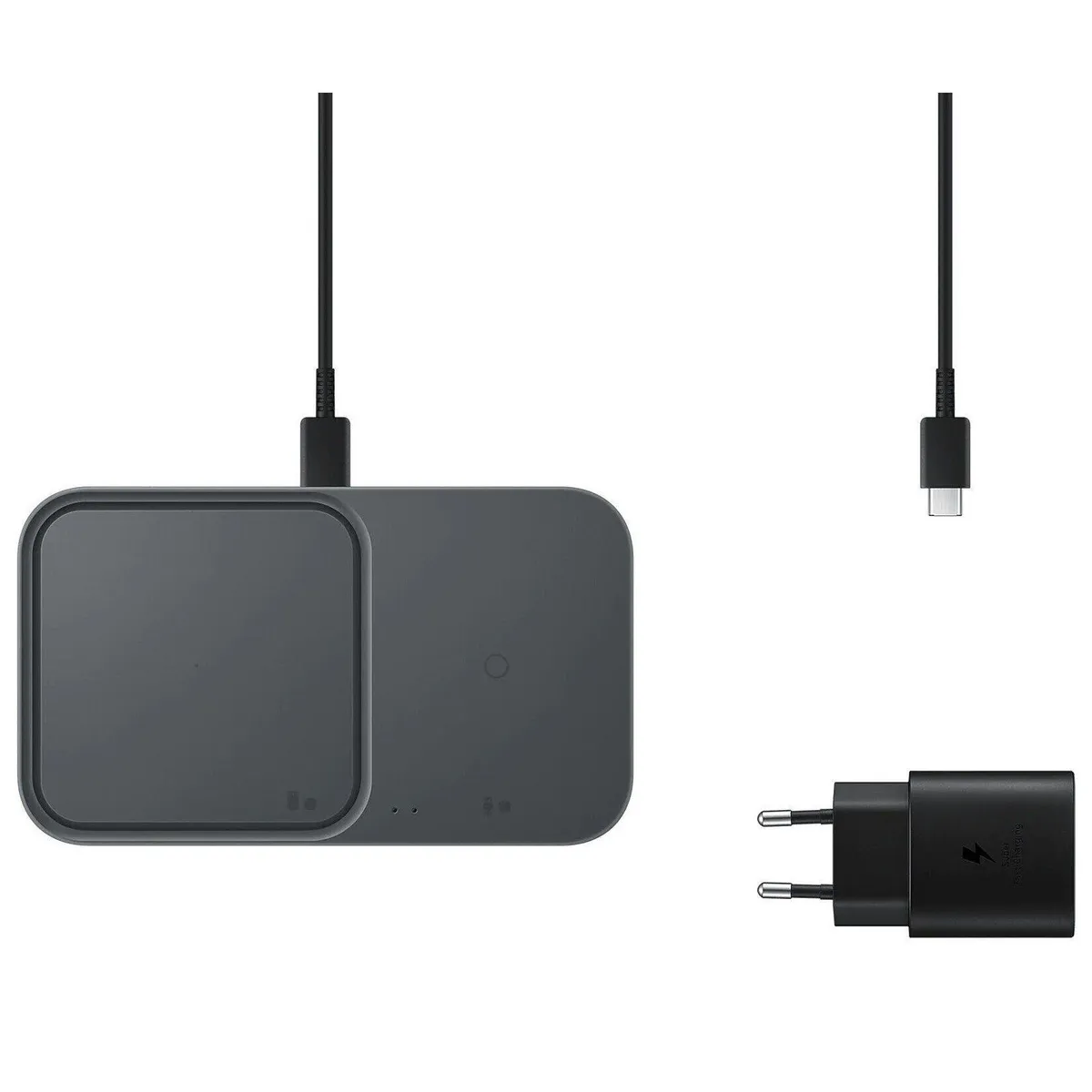 Бездротовий зарядний пристрій з блоком живлення Samsung EP-P5400 Wireless Charger Duo 15W Black (EP-P5400TBRGRU) - зображення 1