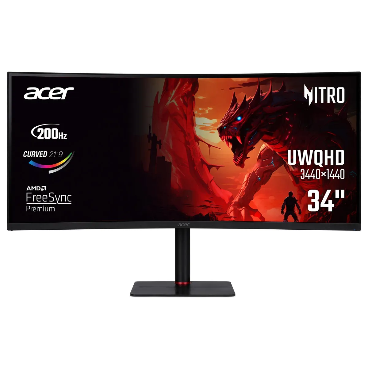 Монiтор Acer 34" Nitro XV345CURX0bmiipphx (UM.CX5EE.001) VA Black 200Hz - мініатюра 10