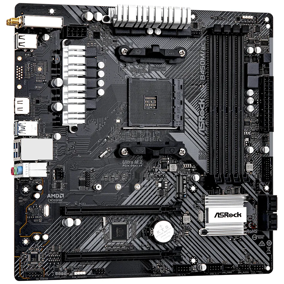 Материнська плата ASRock B450M/ac R2.0 Socket AM4 - мініатюра 3