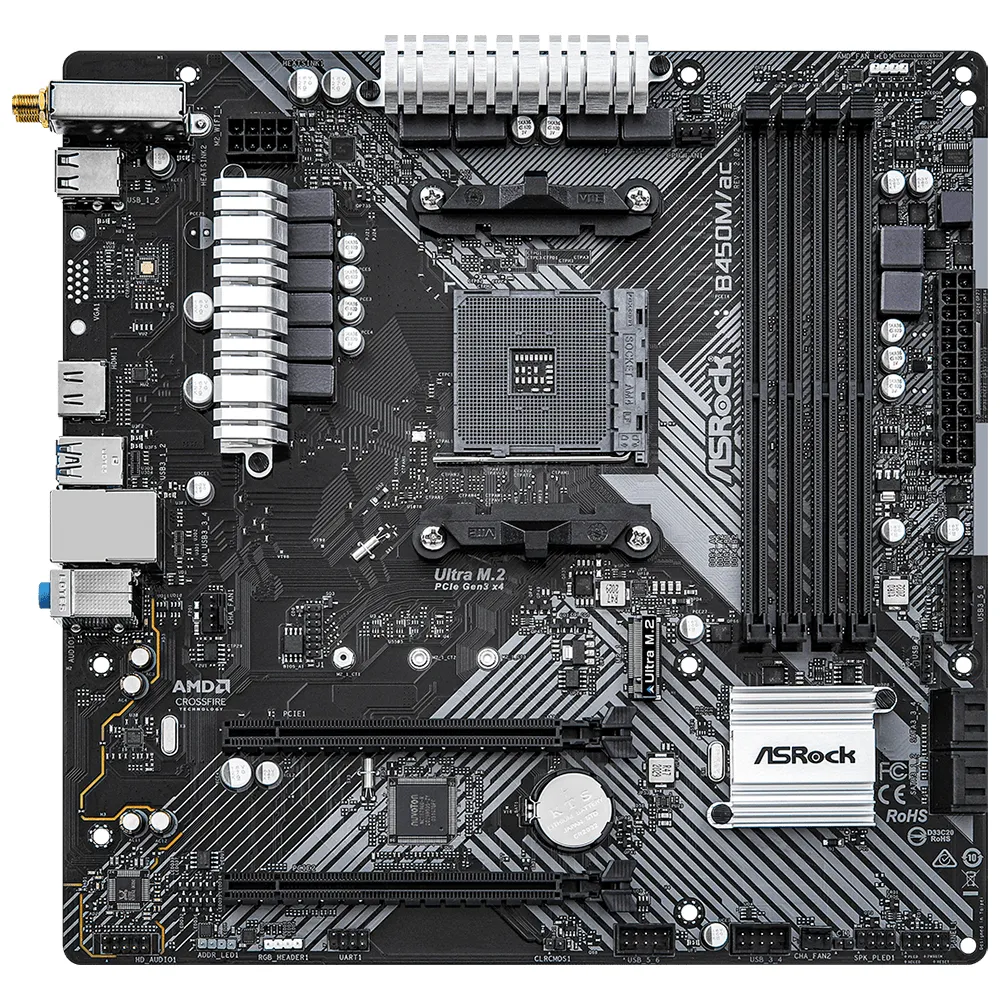 Материнська плата ASRock B450M/ac R2.0 Socket AM4 - мініатюра 5