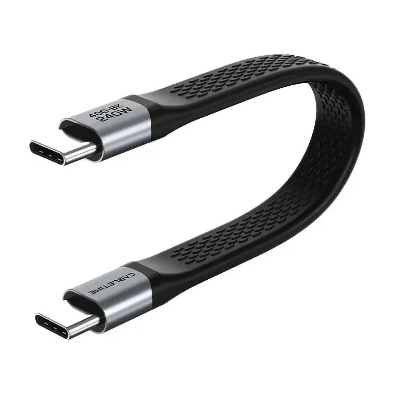 Кабель Cabletime USB Type-C - USB Type-C (M/M) PD 240W, 0.15 м, Black (CU45B) - зображення 1
