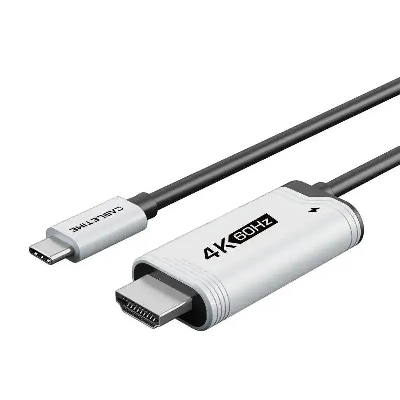 Кабель Cabletime USB Type-C - HDMI (M/M), 4K, Ultra HD, PD100W, для Nintendo Switch 2 м, Black (CC17L) - зображення 1