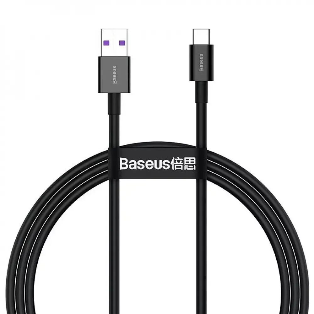 Кабель Baseus Superior Fast Charging USB - USB-C, 66W, 1м Black (6953156205499) - мініатюра 2