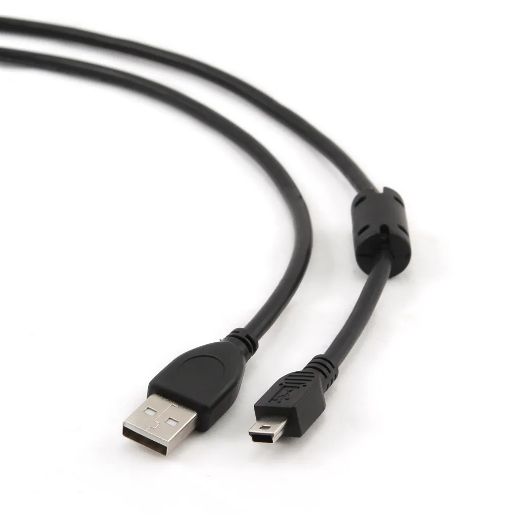 Кабель Cablexpert Premium USB - mini USB V 2.0 (M/M), ферит, 1.8 м, чорний (CCF-USB2-AM5P-6) - зображення 1