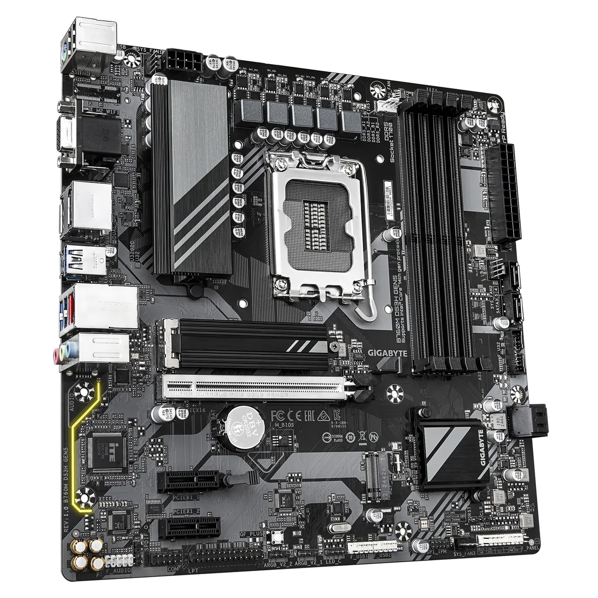 Материнська плата Gigabyte B760M DS3H Gen5 Socket 1700 - мініатюра 3