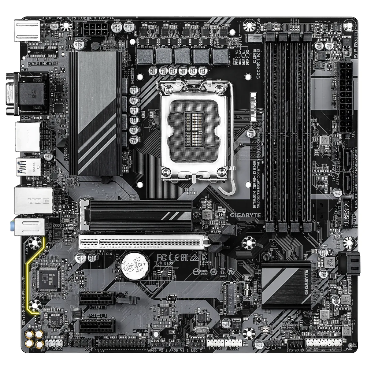 Материнська плата Gigabyte B760M DS3H Gen5 Socket 1700 - мініатюра 4