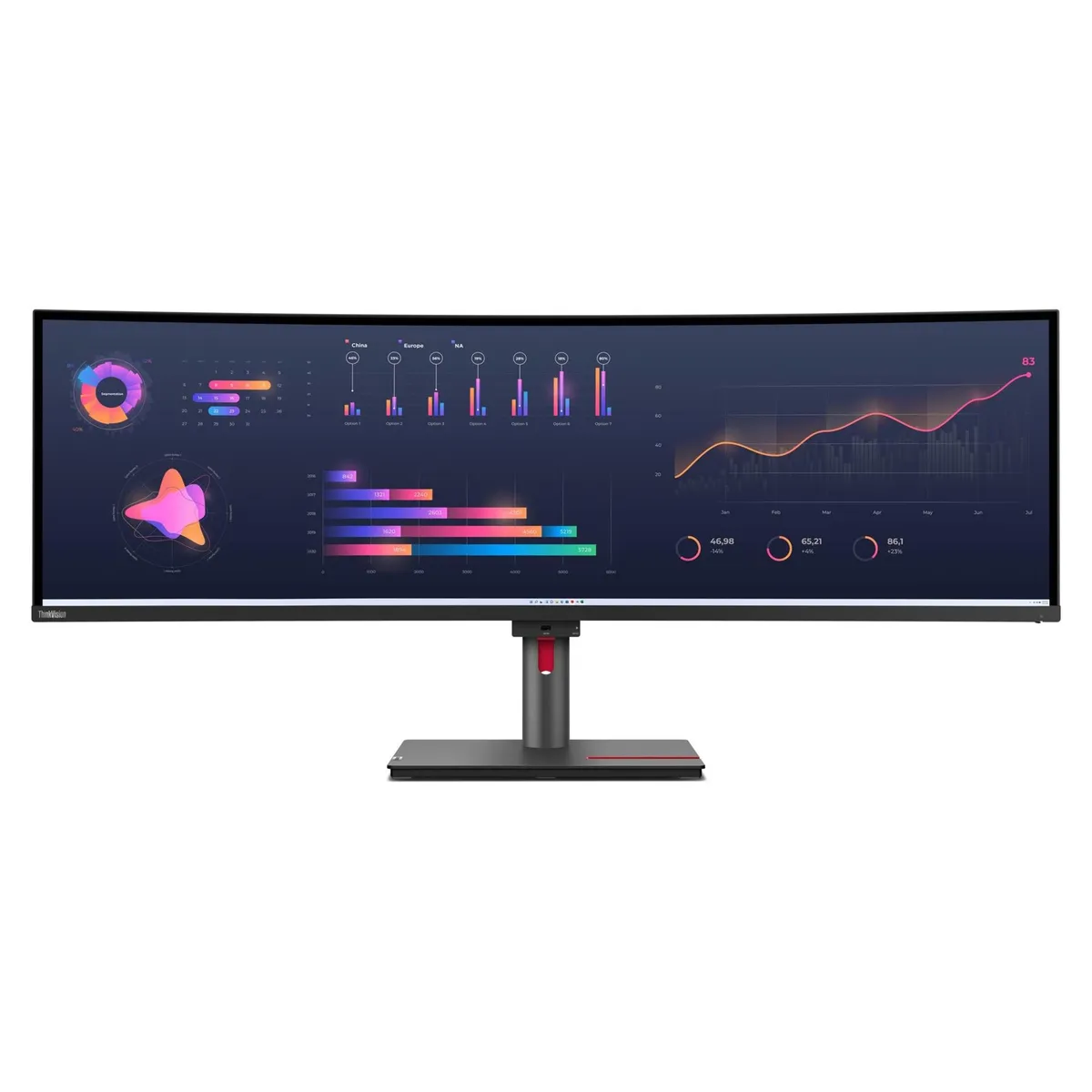 Монiтор Lenovo 49" P49w-30 (63DBRAT1UA) IPS Black - зображення 1