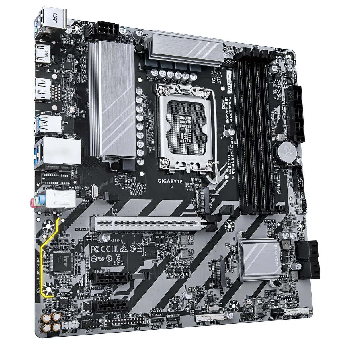Материнська плата Gigabyte B860M D3HP Socket 1851 - мініатюра 3