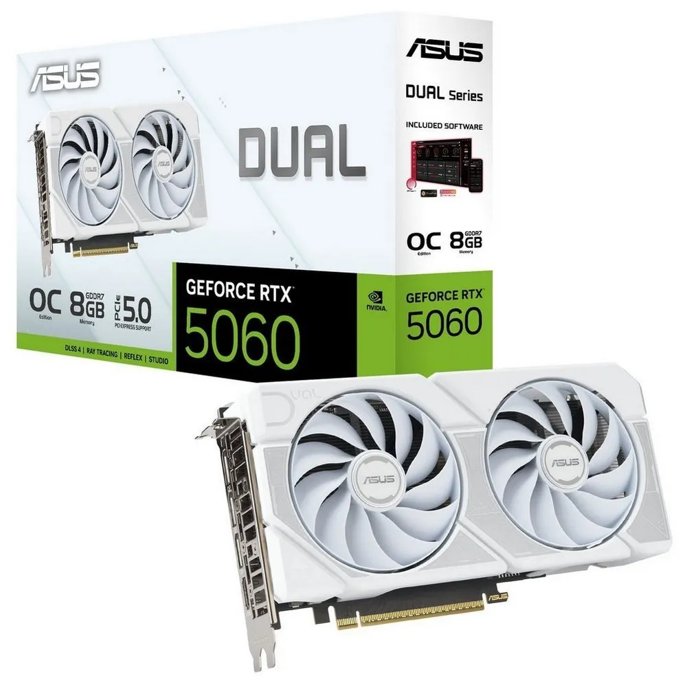 Відеокарта GF RTX 5060 8GB GDDR7 Dual OC White Asus (DUAL-RTX5060-O8G) - мініатюра 8