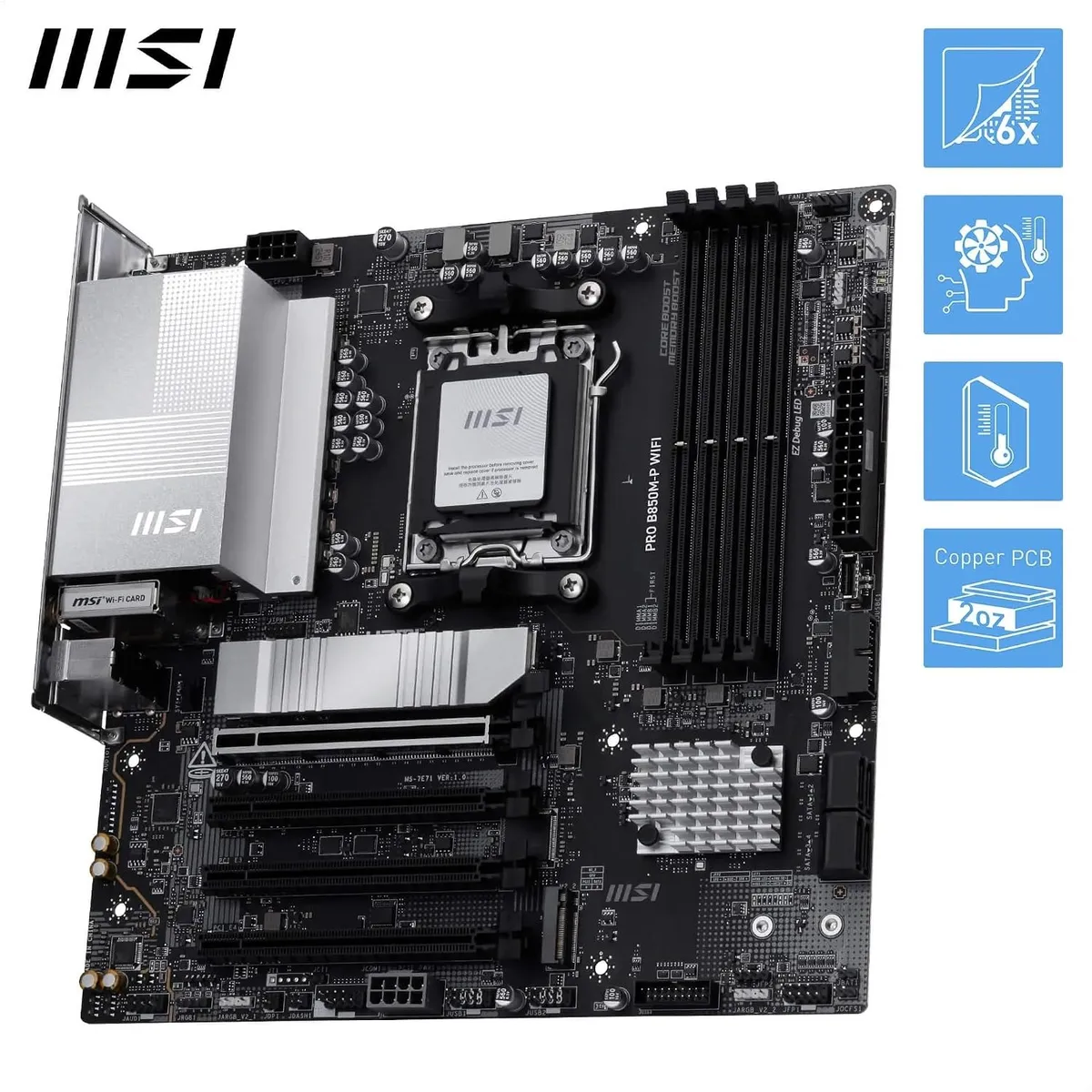 Материнська плата MSI Pro B850M-P WiFi Socket AM5 - мініатюра 15