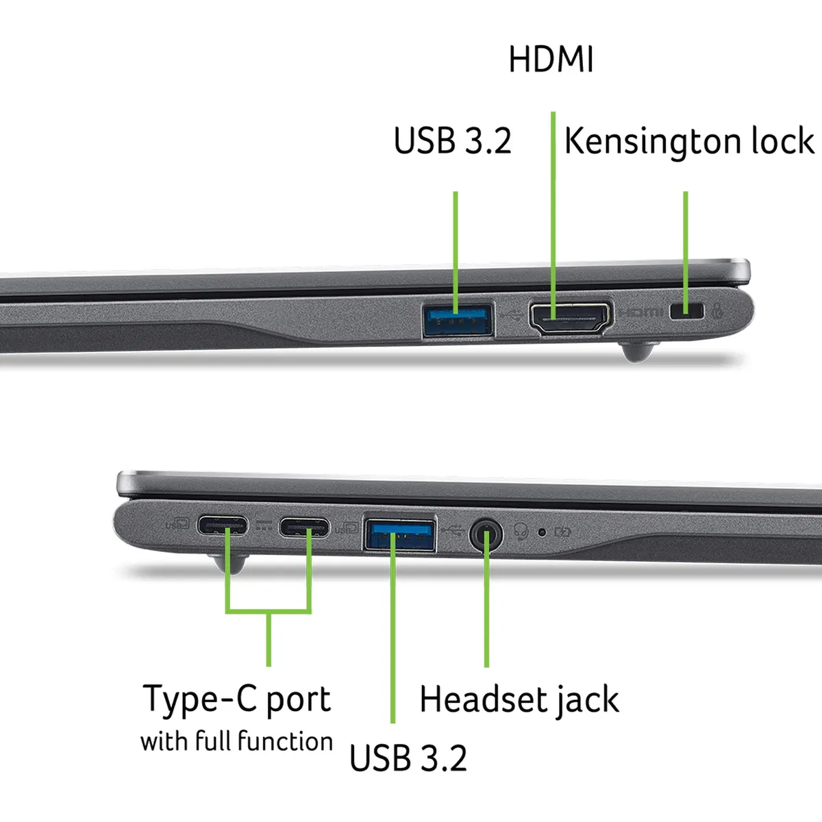 Ноутбук Acer Chromebook Plus 514 CB514-6HT-37EV (NX.JFGEU.002) Steel Gray - мініатюра 8