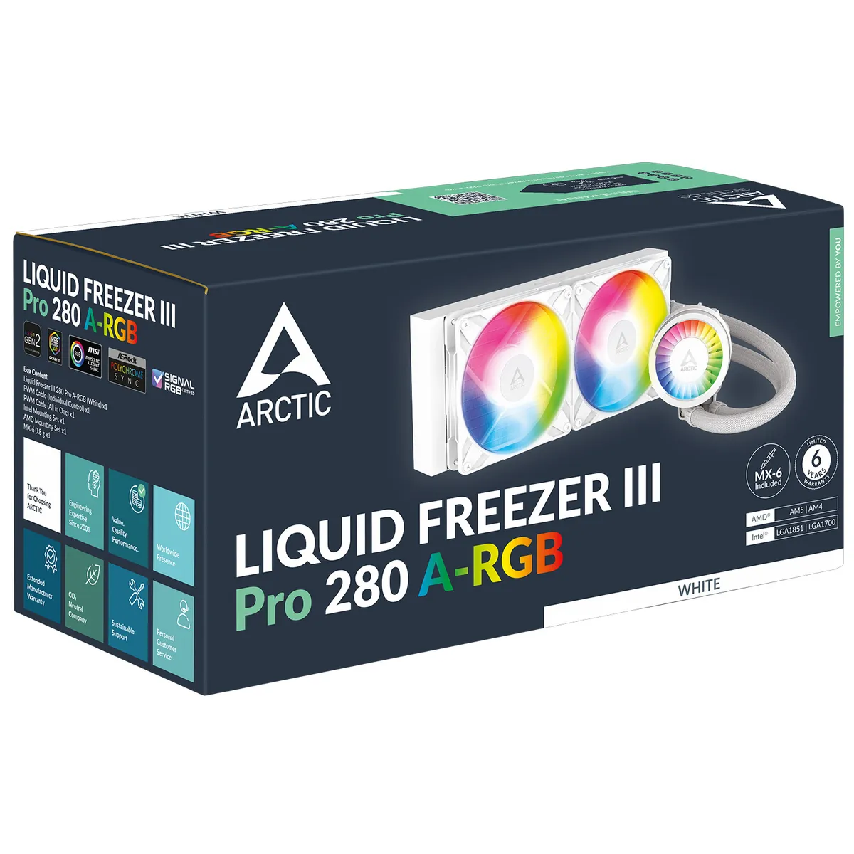 Система водяного охолодження Arctic Liquid Freezer III Pro 280 A-RGB White (ACFRE00187A) - мініатюра 4
