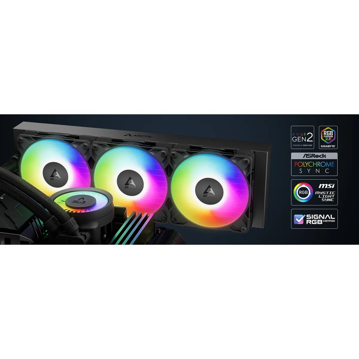 Система водяного охолодження Arctic Liquid Freezer III Pro 420 A-RGB Black (ACFRE00185A) - мініатюра 2