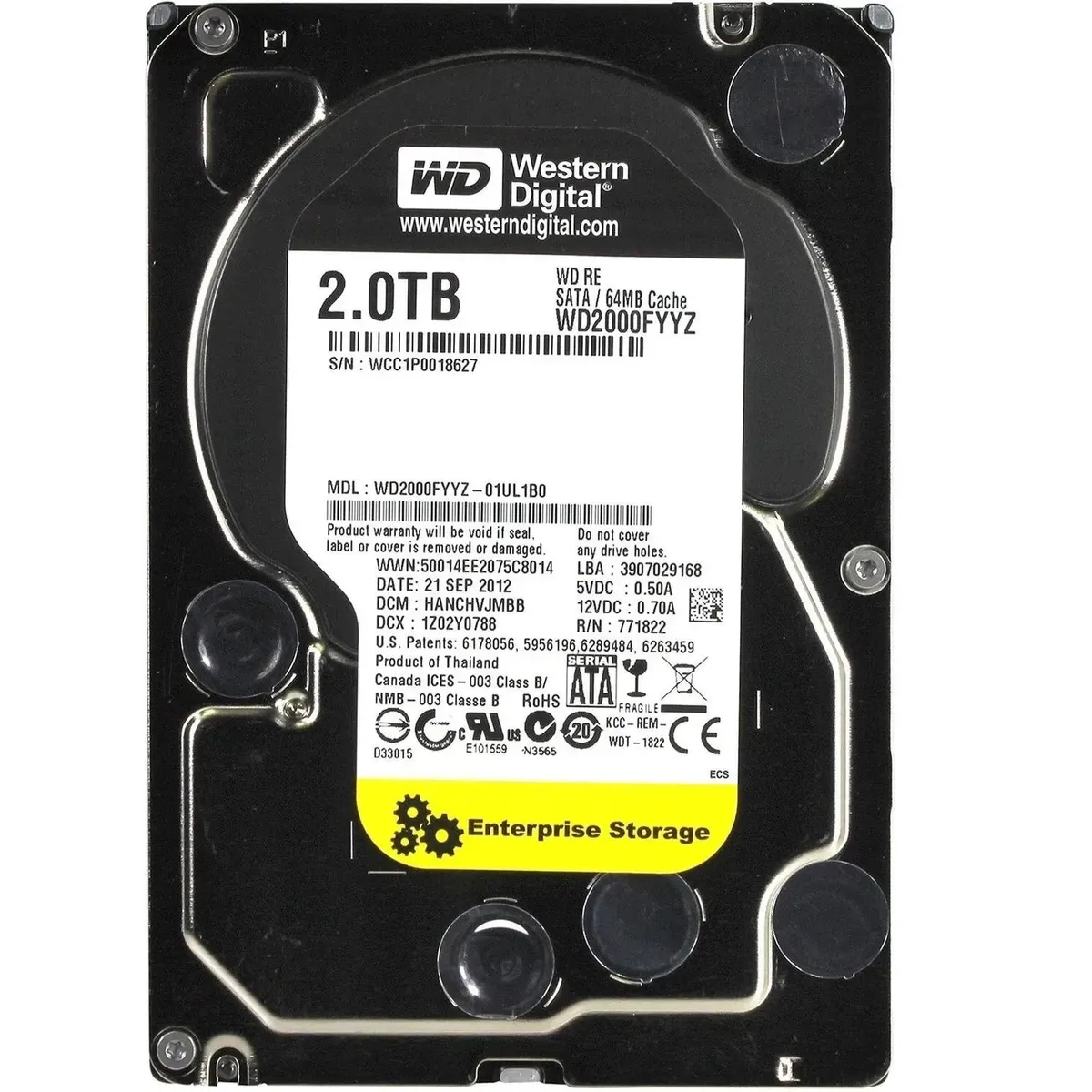Накопичувач HDD SATA 2.0TB WD RE 7200rpm 64MB (WD2000FYYZ) - зображення 1