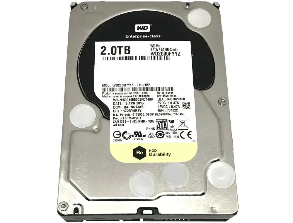 Накопичувач HDD SATA 2.0TB WD RE 7200rpm 64MB (WD2000FYYZ) - мініатюра 2