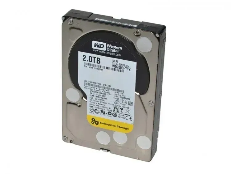 Накопичувач HDD SATA 2.0TB WD RE 7200rpm 64MB (WD2000FYYZ) - мініатюра 4