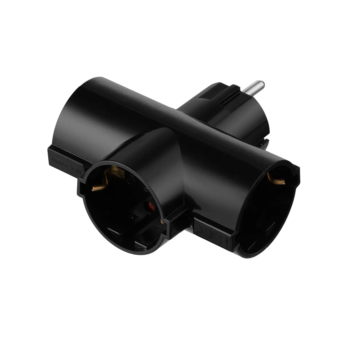 Мережевий адаптер 2E 3xТип F, 16A, чорний (2E-AD0103BK) - мініатюра 3