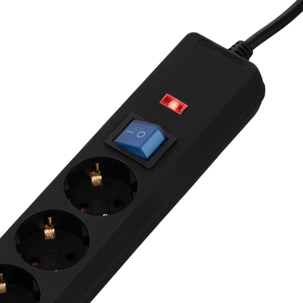 Фільтр живлення 2E 3 розетки, 1 м, черный (2E-U03C14M1BK) - мініатюра 5