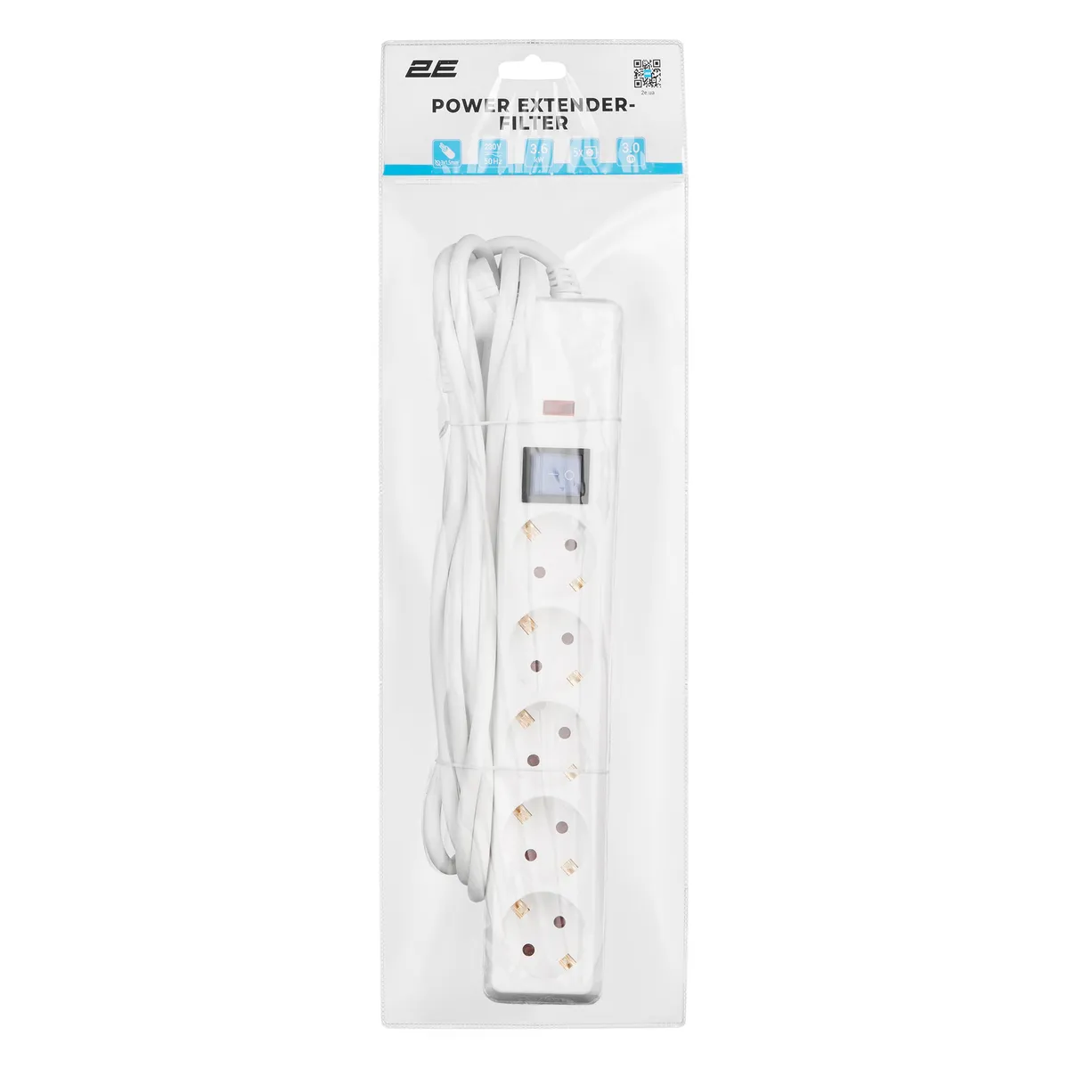 Мережевий фільтр 2E 5хSchuko, 3 м (2E-SP515OSM3WH) - мініатюра 3