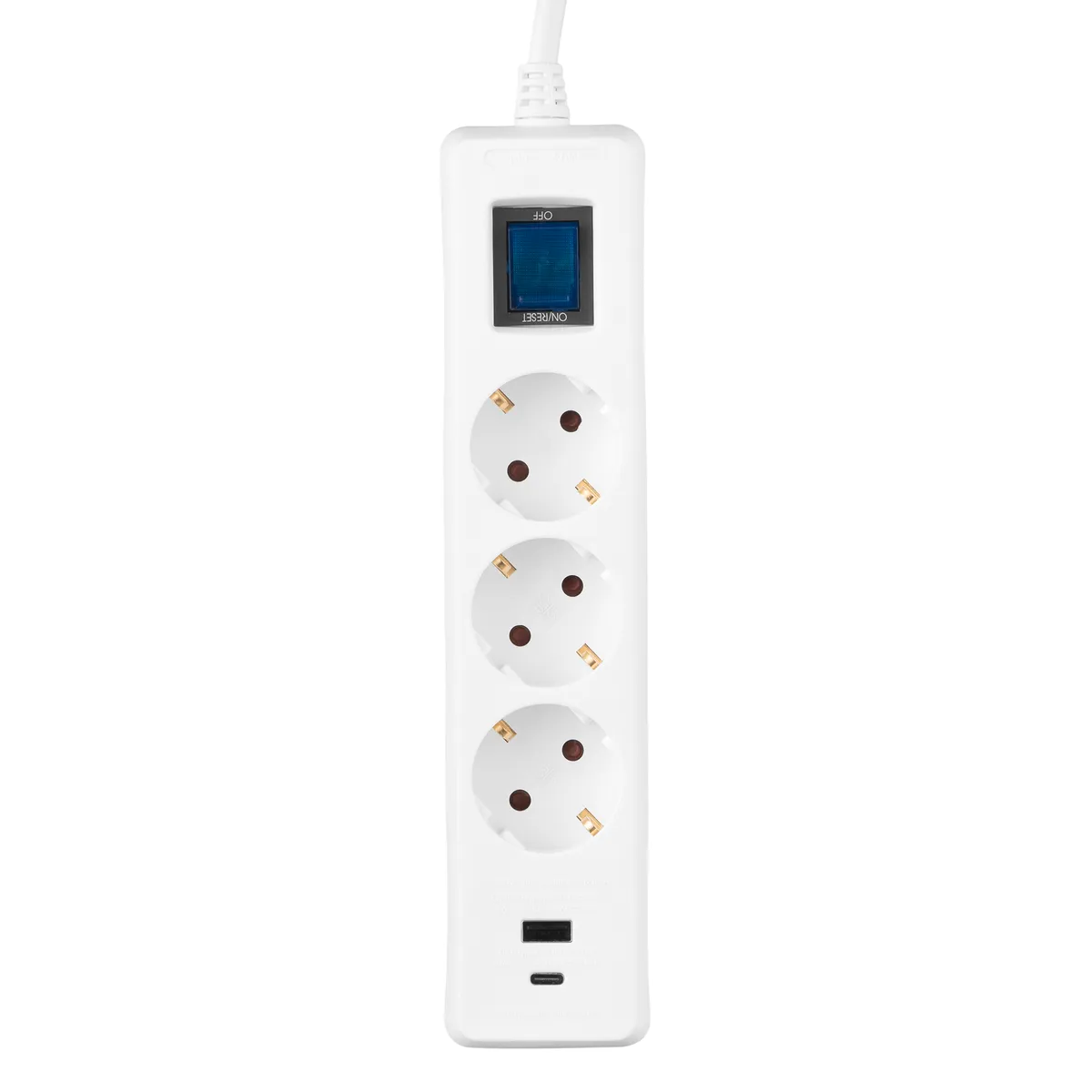 Мережевий фільтр 2E 3хSchuko, 1 х USB, 1 x USB-C, 3 м (2E-SP315M3USBWH) - мініатюра 5
