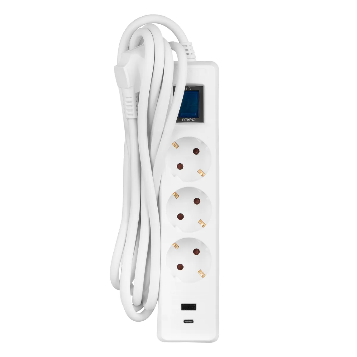 Мережевий фільтр 2E 3хSchuko, 1 х USB, 1 x USB-C, 3 м (2E-SP315M3USBWH) - мініатюра 6