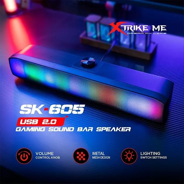 Акустична система Xtrike Me LED RGB Black (SK-605) - мініатюра 7