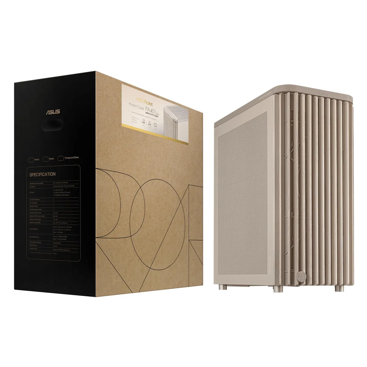 Корпус Asus ProArt PA401 Wood Edition - Mesh Beige (90DC00M7-B39000) - мініатюра 2