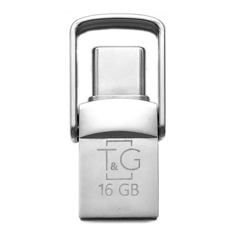 Флеш-накопичувач USB 2.0 16GB Type-C T&G 104 Metal Series Silver (TG104TC-16G) - зображення 1
