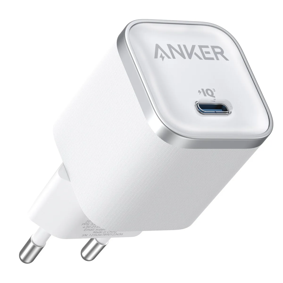 Мережевий зарядний пристрій Anker Nano Charger 45W USB-C White (A2692L21) - зображення 1