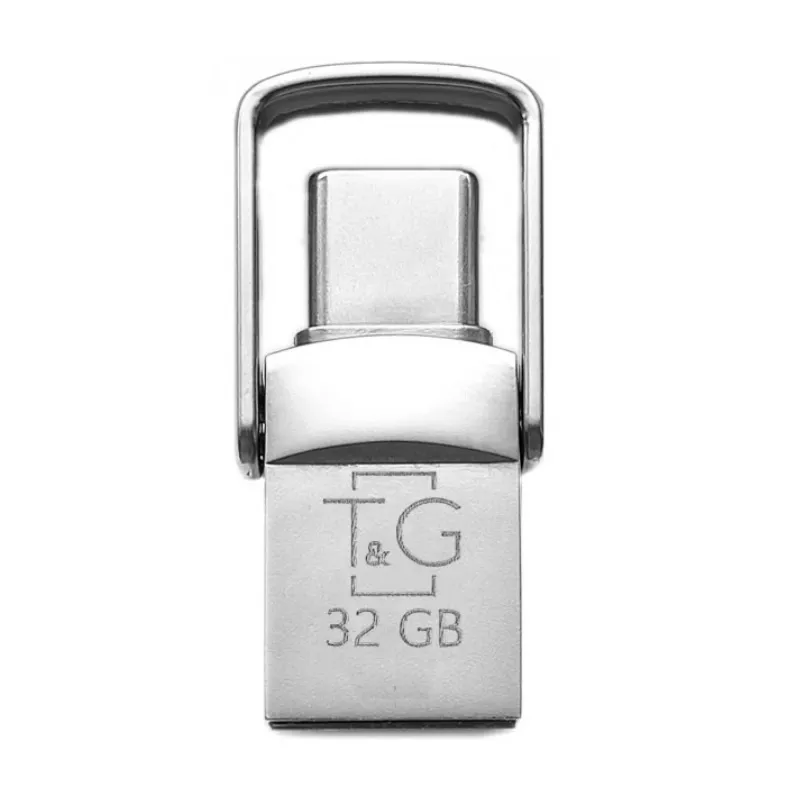 Флеш-накопичувач USB 2.0 32GB Type-C T&G 104 Metal Series Silver (TG104TC-32G) - зображення 1