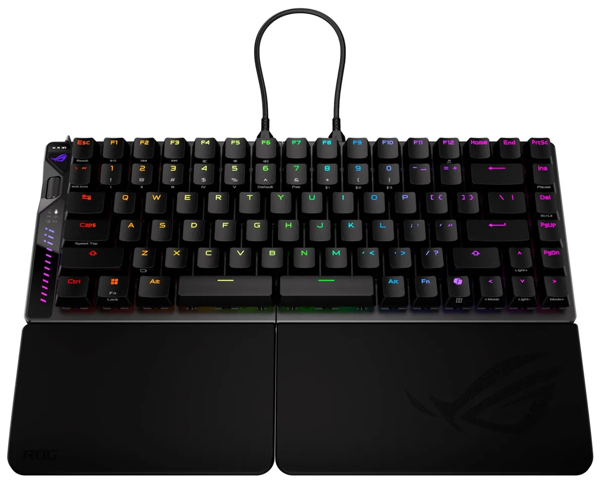 Клавіатура бездротова Asus ROG Falcata Split Magnetic Switch EN RGB Black (90MP043H-BKUA20) - мініатюра 3