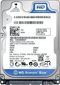 Накопичувач HDD 2.5" SATA  320Gb WD, 8Mb, Caviar Blue (WD3200LPVX) - зображення 1
