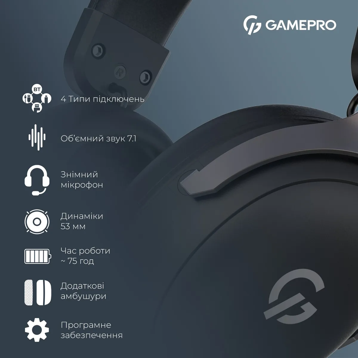 Гарнітура GamePro Asgard Freya Pro Black (HSW201B) - мініатюра 15
