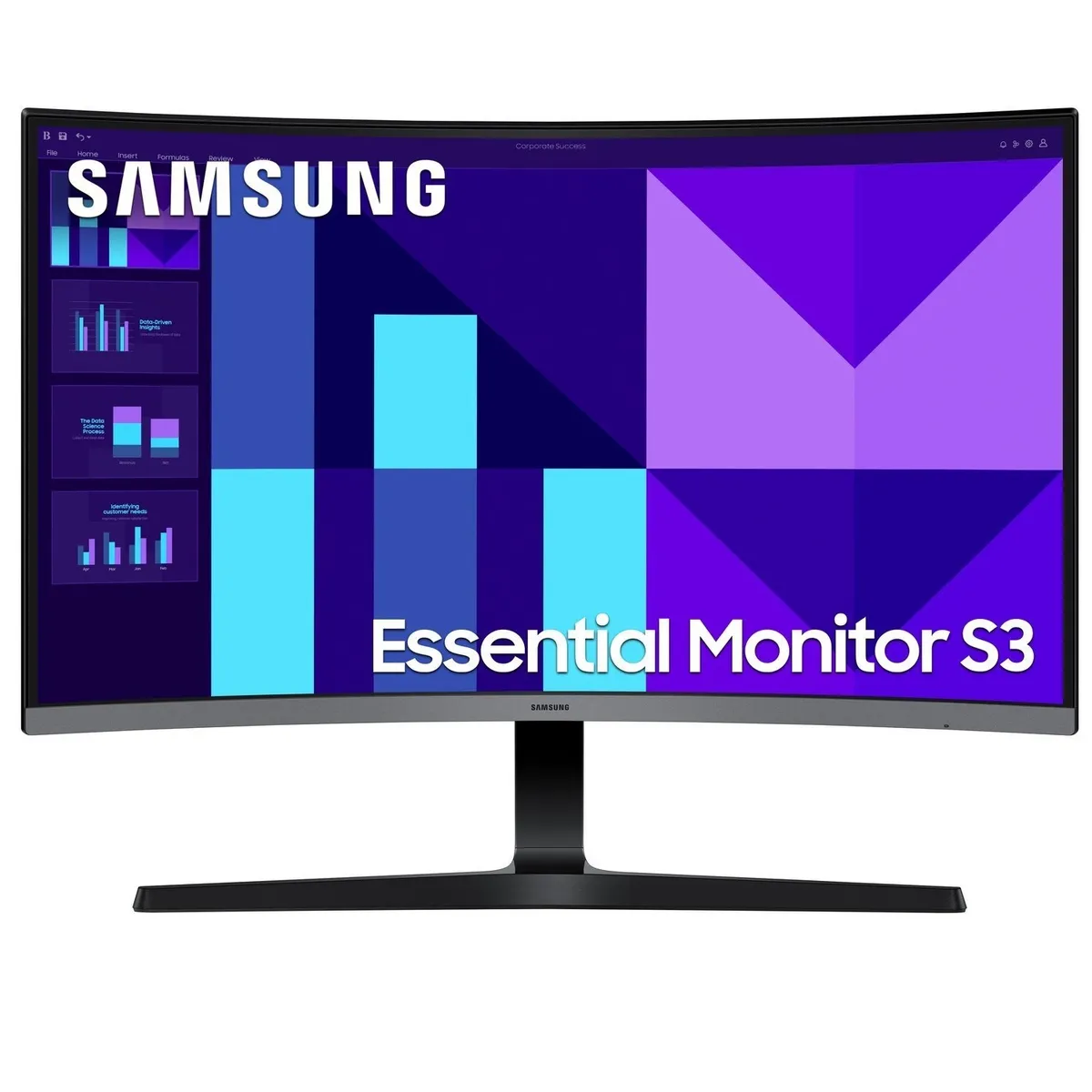 Монiтор Samsung 27" Essential S3 S27D390G (LS27D390GAIXUA) VA Black Curved 100Hz - зображення 1