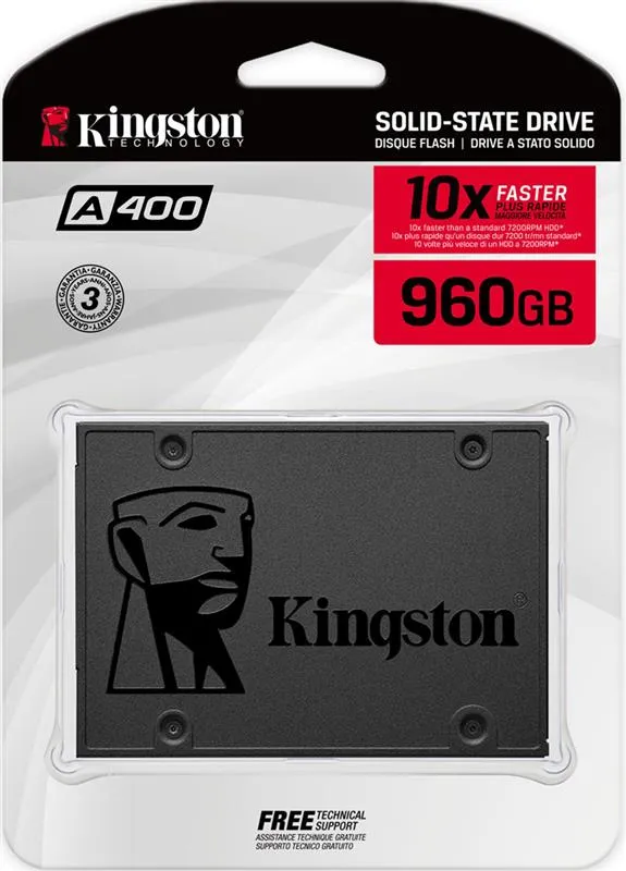 Накопичувач SSD  960GB Kingston SSDNow A400 2.5" SATAIII (SA400S37/960G) - мініатюра 4