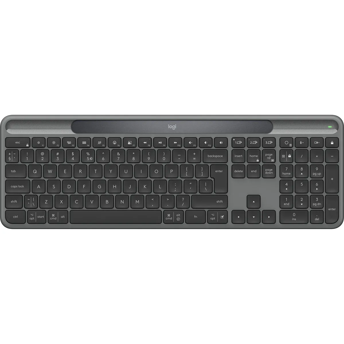 Клавiатура бездротова Logitech Slim Solar+ for Business Graphite (920-013779) - зображення 1