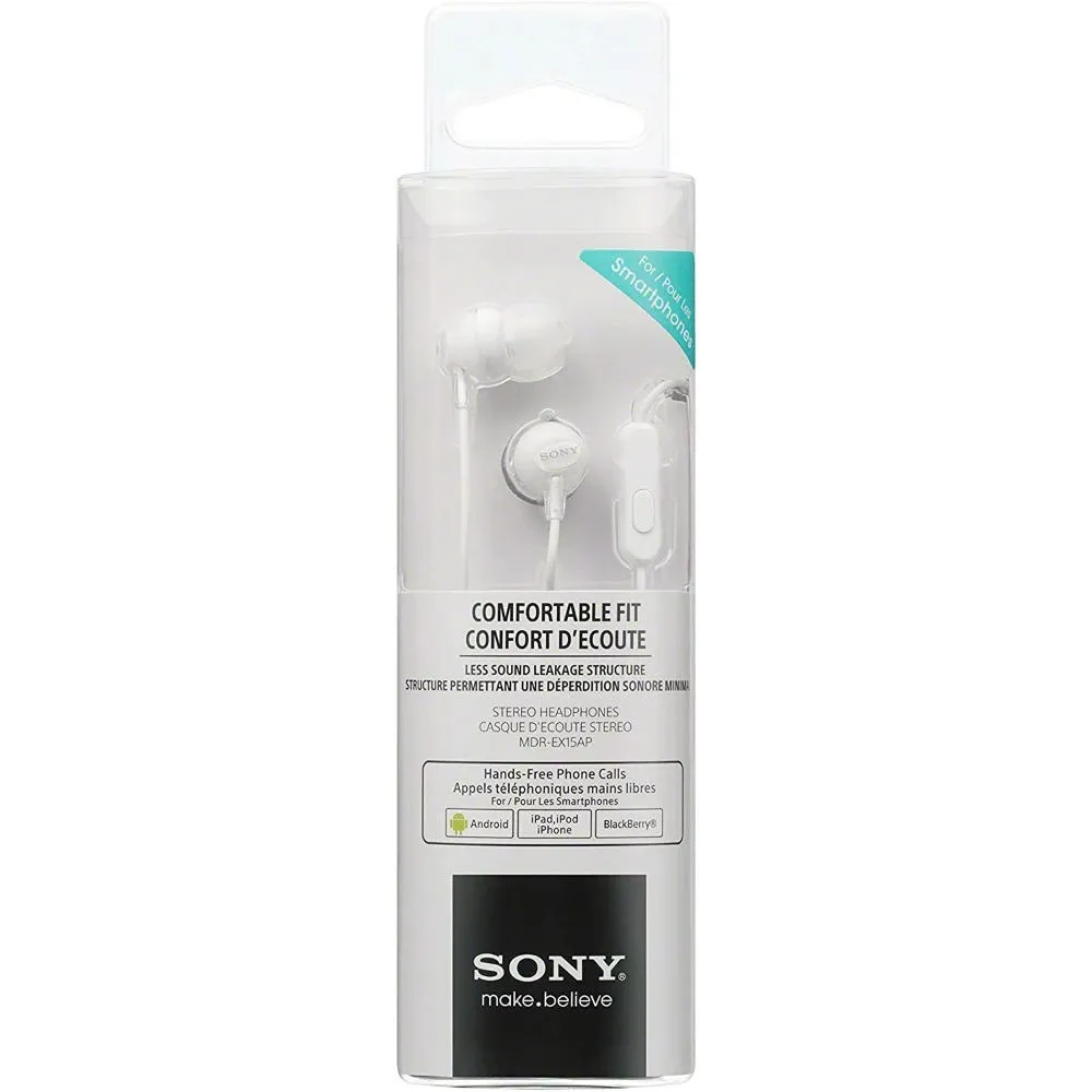 Гарнітура Sony MDR-EX15AP White - мініатюра 3