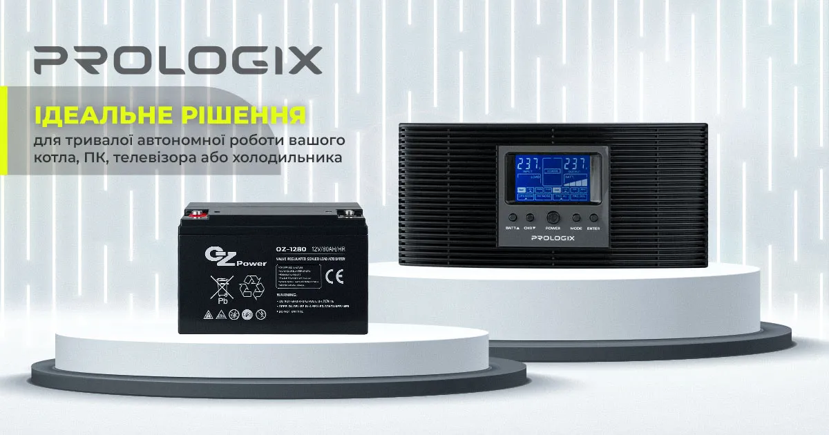 Комплект резервного живлення Prologix 800 (PLP800XL) + АКБ OZ12V080 12V 80AH, AGM - мініатюра 2