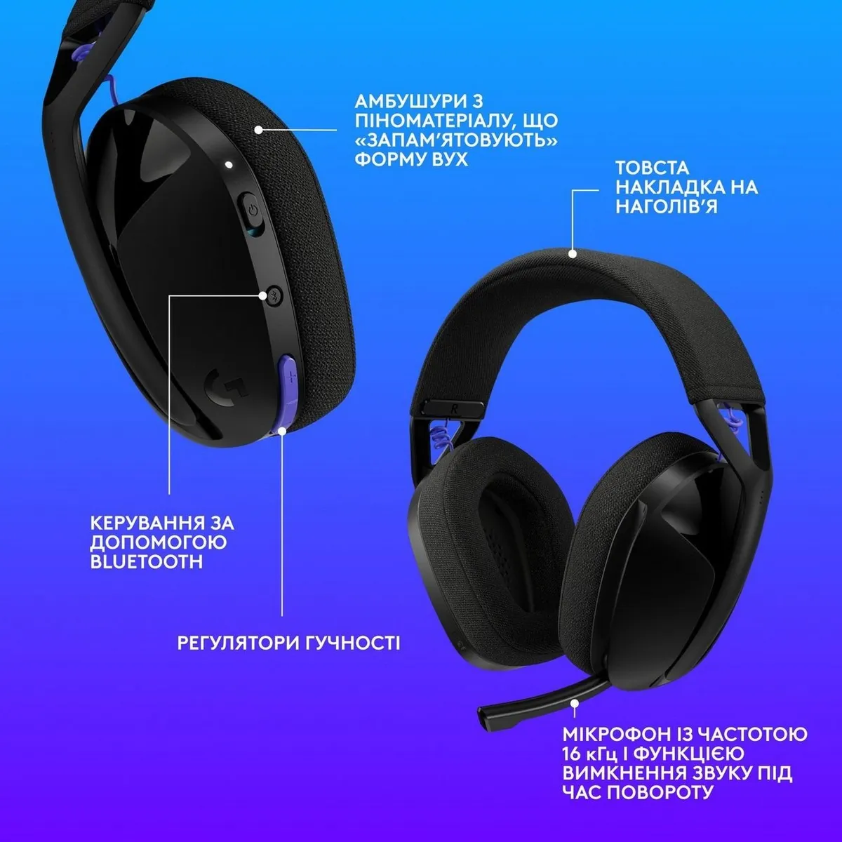 Гарнітура Logitech G321 Lightspeed Black (981-001563) - мініатюра 8