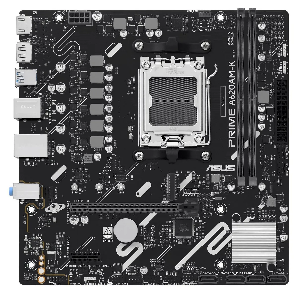 Материнська плата Asus Prime A620AM-K Socket AM5 - мініатюра 2