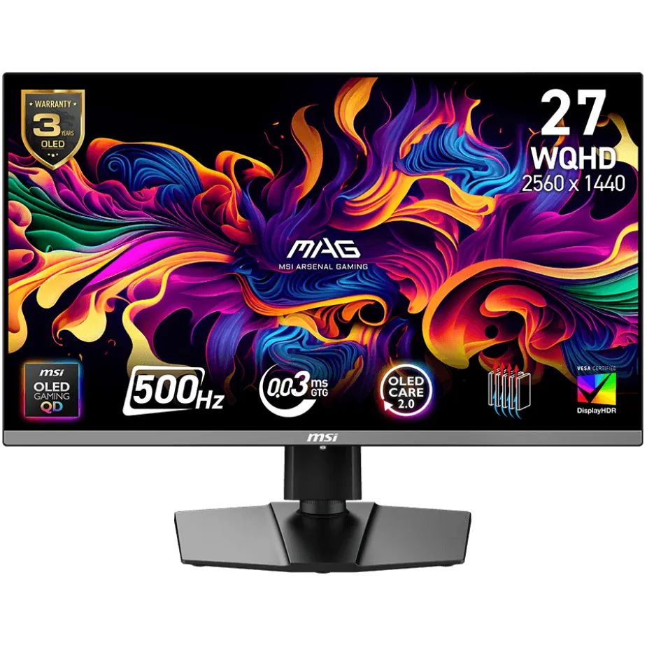 Монітор MSI 26.5" MAG 272QP QD-OLED X50 Black 500Hz - зображення 1