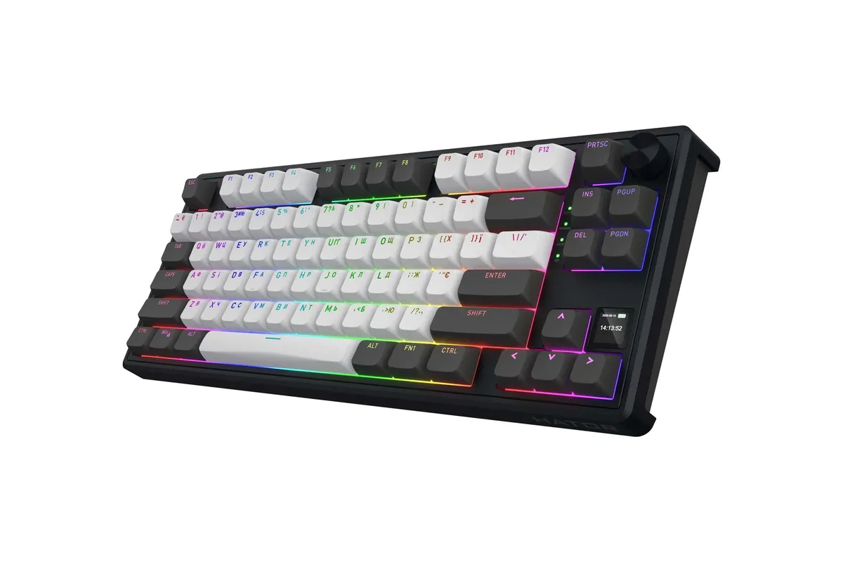 Клавіатура бездротова Hator Skyfall 80 Wireless Grey-Black (HTK4180UA) - мініатюра 2