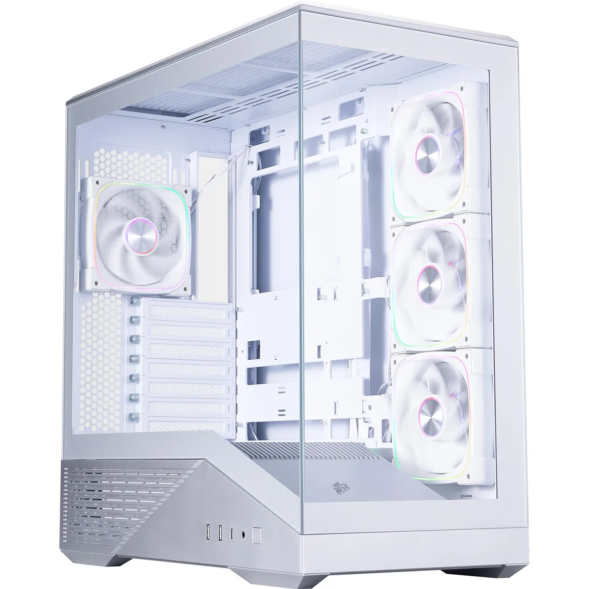 Корпус 1stPlayer GM7-SV-3FN7R-W-1FN7-W Silver - зображення 1