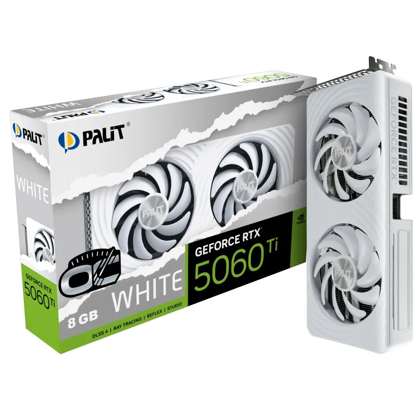Відеокарта GF RTX 5060 Ti  8GB GDDR7 White OC Palit (NE7506TU19P1-GB2062M) - зображення 1