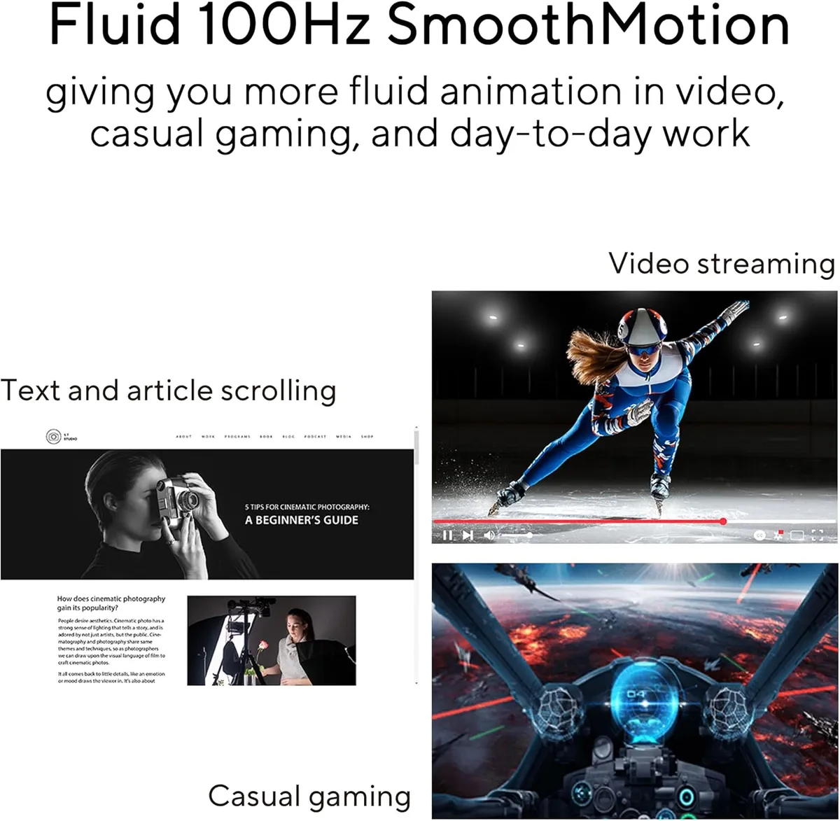 Монітор Asus 21.45" VP227HF (90LM0880-B01O71) VA Black 100Hz - мініатюра 3