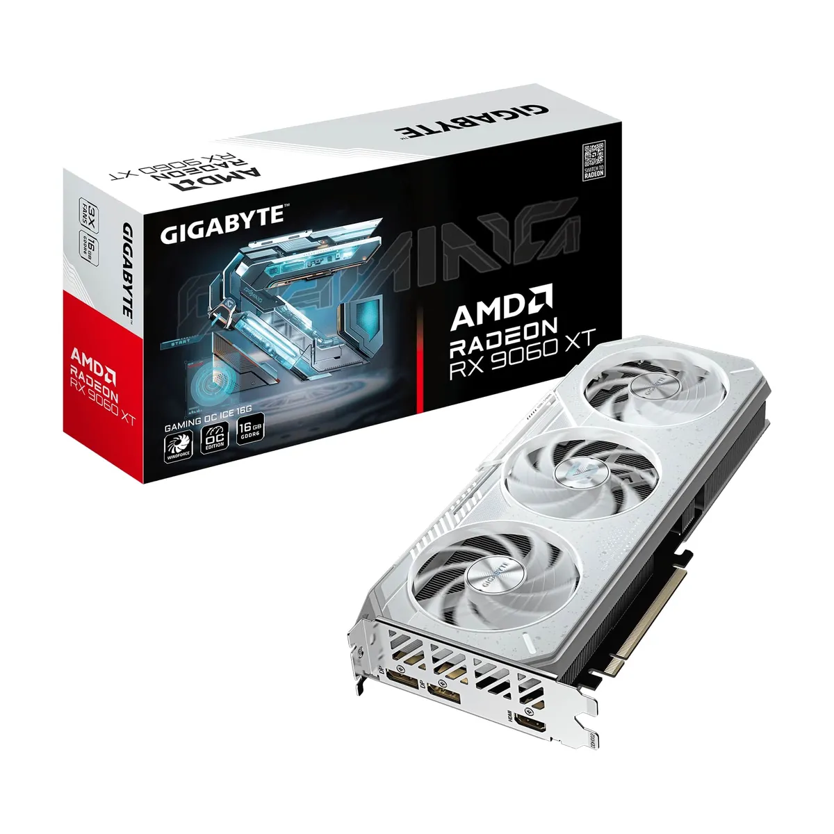 Відеокарта AMD Radeon RX 9060 XT 16GB GDDR6 Gaming OC Ice Gigabyte (GV-R906XGAMINGOCICE-16GD) - зображення 1