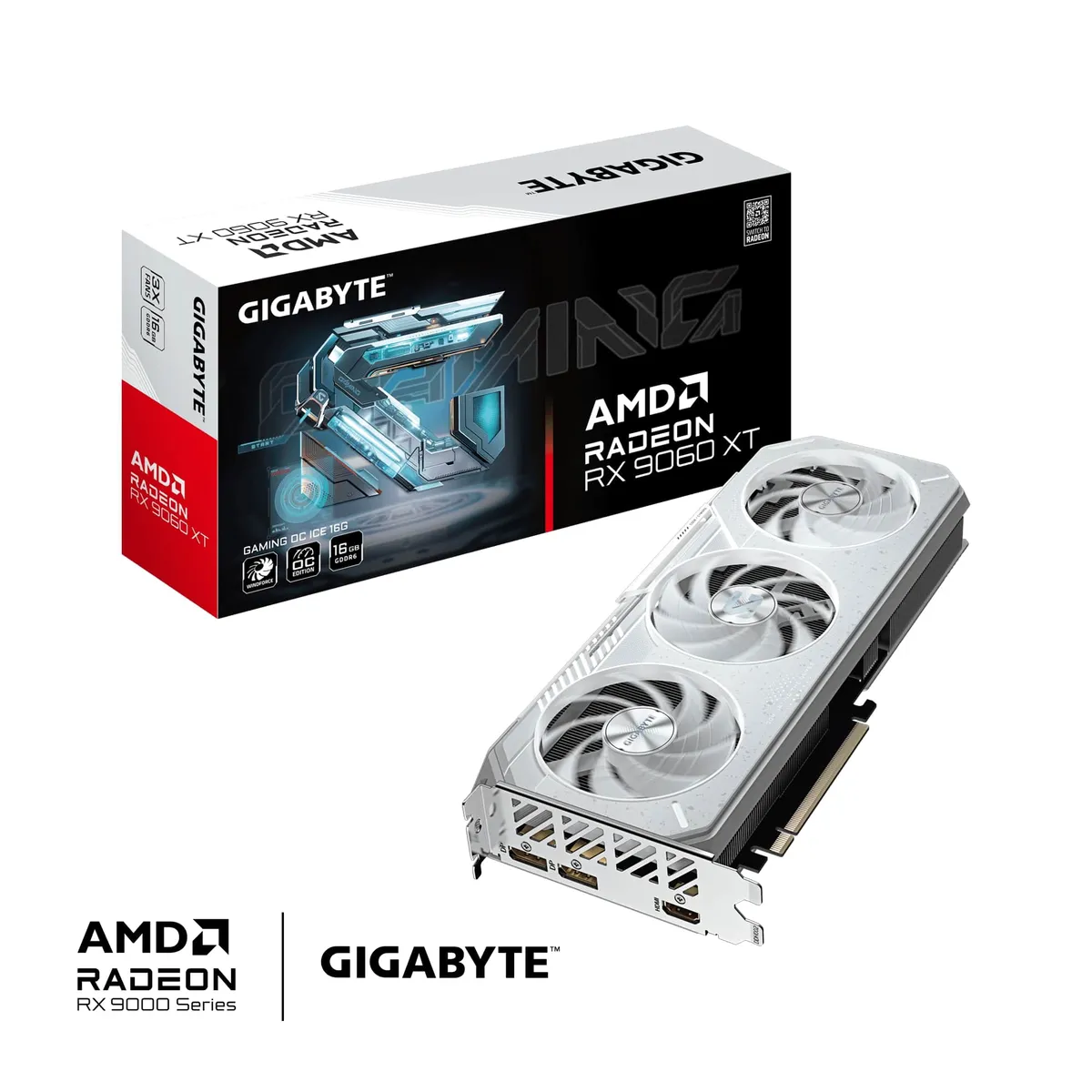 Відеокарта AMD Radeon RX 9060 XT 16GB GDDR6 Gaming OC Ice Gigabyte (GV-R906XGAMINGOCICE-16GD) - мініатюра 2