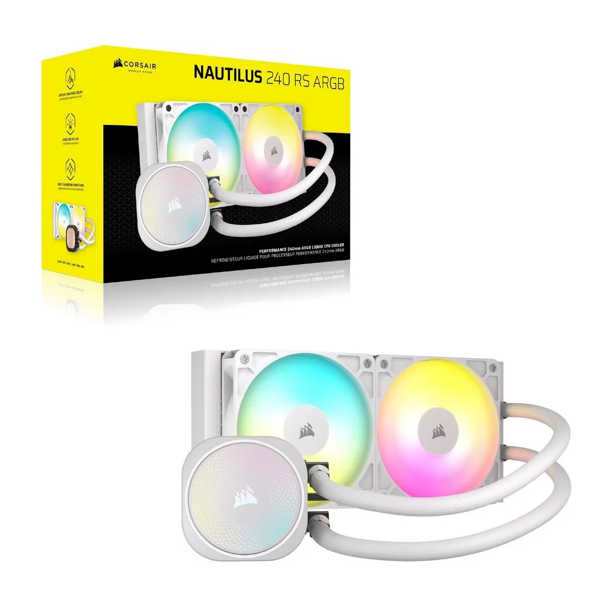 Система водяного охолодження Corsair Nautilus 240 RS ARGB White (CW-9060094-WW) - мініатюра 10